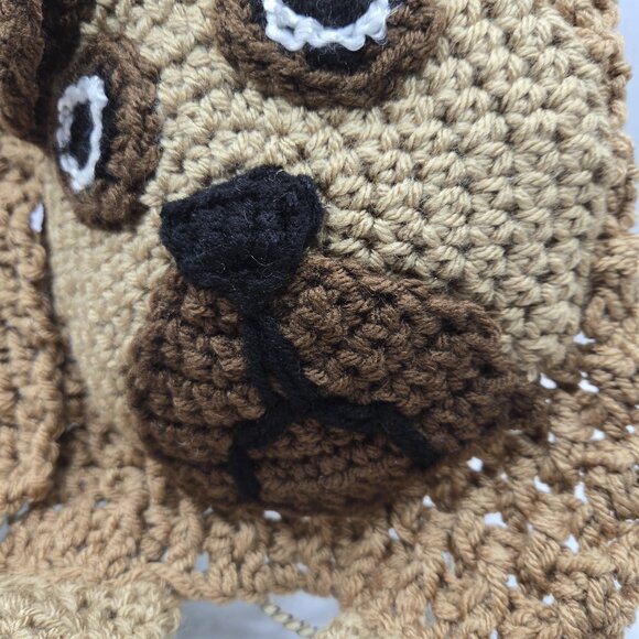 Pug Breed Puppy Dog Shades of Brown Scarf Crochet Handmade byBren - Picture 3 of 6